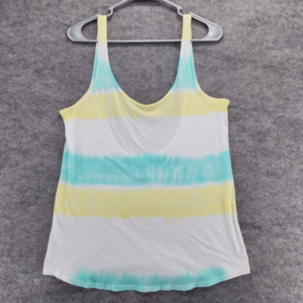 PINK Victoria Secret Shirt Womens Juniors Small Tank Top Blue Yellow Striped